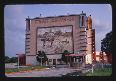 Roadside America -- Trail Drive-in Theater, San Antonio, Texas, by photographer John Margolies, 1987.